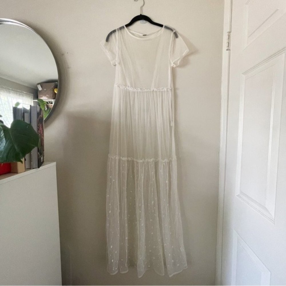 Chan Luu White Sheer Slip Dress